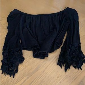 Off the shoulder black top